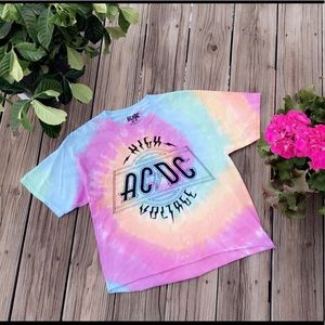 🆕AC/DC Crop Tie Dye Band Tee